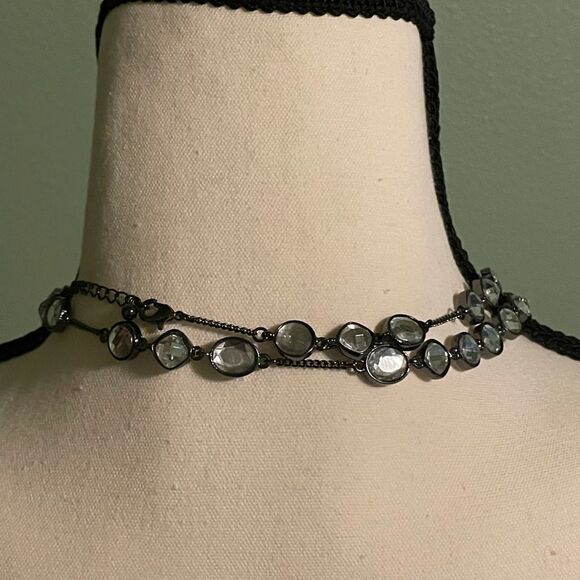 Silver (with Light Blue Oval Glass Beads), Long Necklace. - Picture 4 of 4